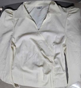 Formal Collared Neck Wrap Style Full Sleeve Shirt