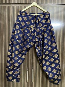 Elegant Gold and Blue Pajama Embroidered Kurta Top
