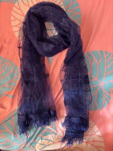 Navy blue netted duppatta scarf Y2K