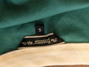 Teal &amp; White Trim Crop Top