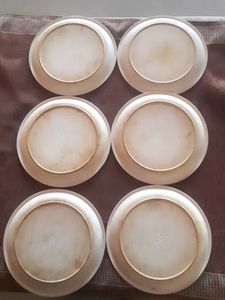 Set of 6 White Plates with Floral Design