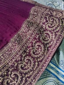 Purple Embroidered Anarkali Suit