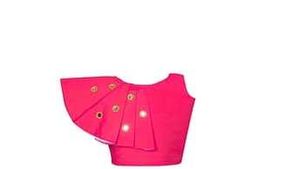 Pink Mirror Work Blouse