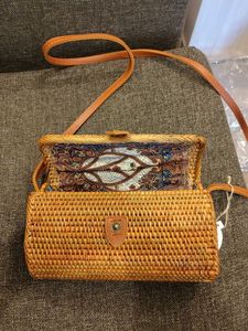 Woven Rattan Clutch Bag