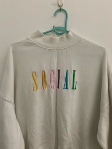 h and m White  Sweatshirt