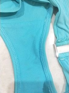 Turquoise Bikini Bottoms with Buckle Detail