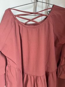 Peplum Top with Ruffle Sleeves