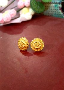 Intricate Gold Plated Floral Earrings