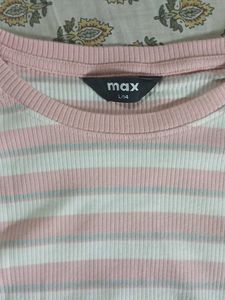 Pink &amp; White Striped Top