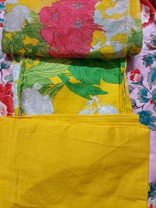 Vibrant Yellow Floral Kurta Set with Dupatta
