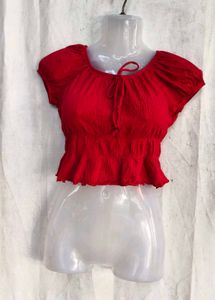 chic red crop top