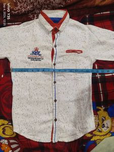 boys/kids White Printed Full Sleeve Shirt