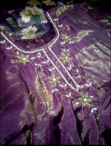 Embroidered Purple Kurta Set