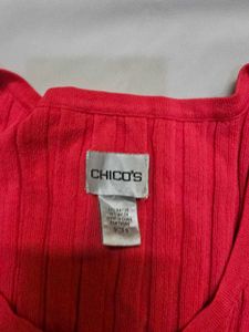CHICO'S Sleeveless Ribbed Knit Tank Top