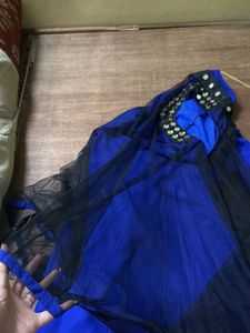 Royal Blue Kurta with Mirror Work