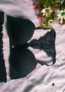 Black Lace H&amp;m bra with brief 👍
