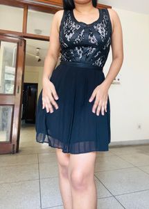 Sexy Lace Pleated  Mini Dress