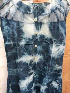 Tie-Dye Denim Midi Dress