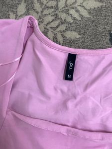 Cute Pink Square Neck Top