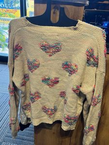Cozy Heart Print Sweater