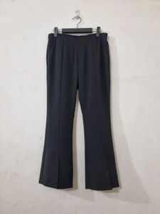 00180 Black Flared Split Hem Pants