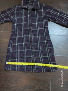 Plaid Button-Up woolen Jacket