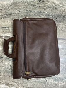 Classic Brown Leather Briefcase (free del)