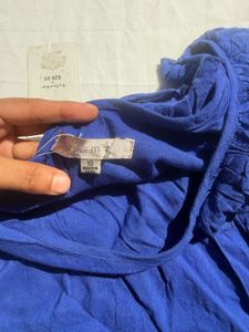 Stunning Royal Blue One-Shoulder Top