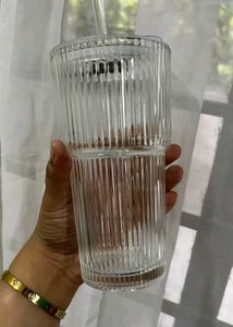 Vintage Fluted Glass Tumbler (without Straw)