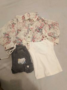 Floral Print Shirt &amp; Cargo Pants Set