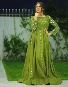 Elegant Green Ethnic Gown Frock Kurti mirror
