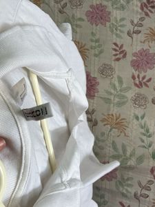 White Cropped Polo T-Shirt