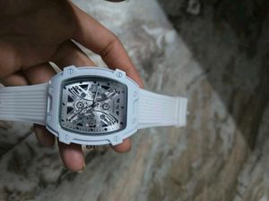 Stylish White Skeleton Watch