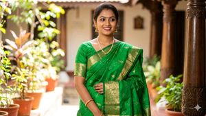 1-Time Used ElegantMeenaWork KanchiPattuSaree-Sti