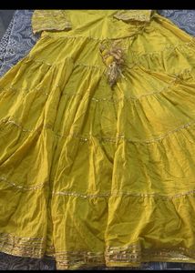 Yellow Tiered Anarkali Suit
