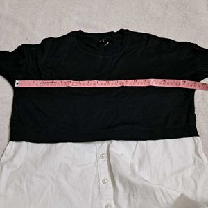 Korean Pinteresty Stylish Black &amp; White Knit Top
