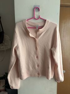 H&M Light Pink Button-Up Cardigan
