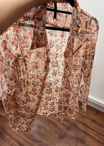 sheer floral shirt ( multicoloured)