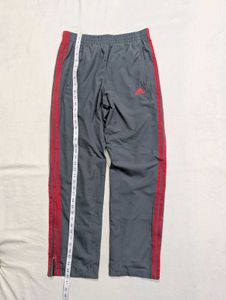 Adidas Grey &amp; Red Striped Track Pants