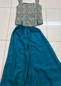 New designer embroidered top with palazzo sharara