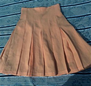 Pleated Peach short Skirt