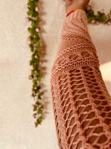 Peach Open Knit Cardigan