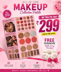 🌸 All-in-One Makeup Palette – Just ₹299 + FREE Sc