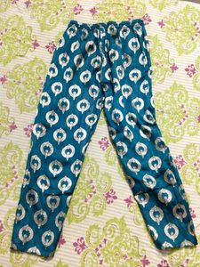Teal Kurta with Silver Paisley Print