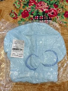 blue hair towel cap