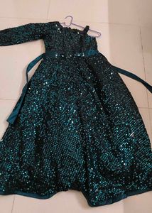 Sparkling Teal Sequin Gown