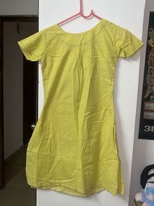 Yellow Embroidered Kurta