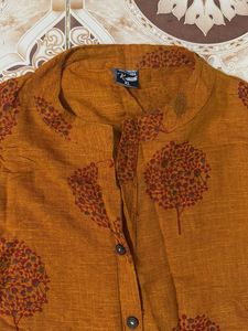 Brown Printed Kurta