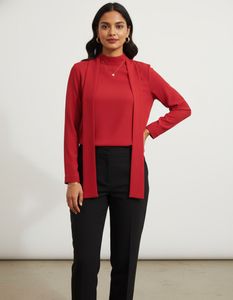 Elegant Red Long Sleeve Top