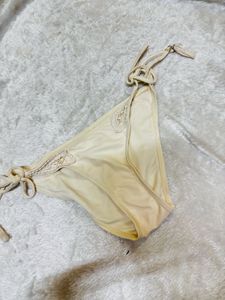 Cream Crochet Trim Bikini Bottoms